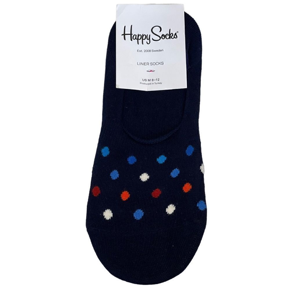 Happy Socks Navy liner Socks Dot pattern Happy Socks Unisex Combed Cotton